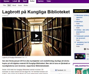 SVT Kulturnyheterna Lagbrott på Kungliga Biblioteket
