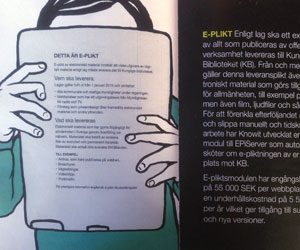 Knowits reklamfolder om e-plikt